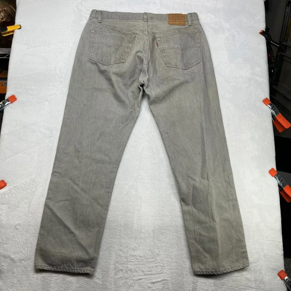 Vintage Levi's Button Fly Jeans Men's Gray Denim Classic Pockets‎ Y2K - 36X30.5